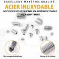 thumbnail image 4 of Kit 300PCS M2.5 M3 M4 M5 M6 M8 Hexagonal Headless Screws,Set Assortment Kit of Stainless Steel Hex Socket, 4 of 5