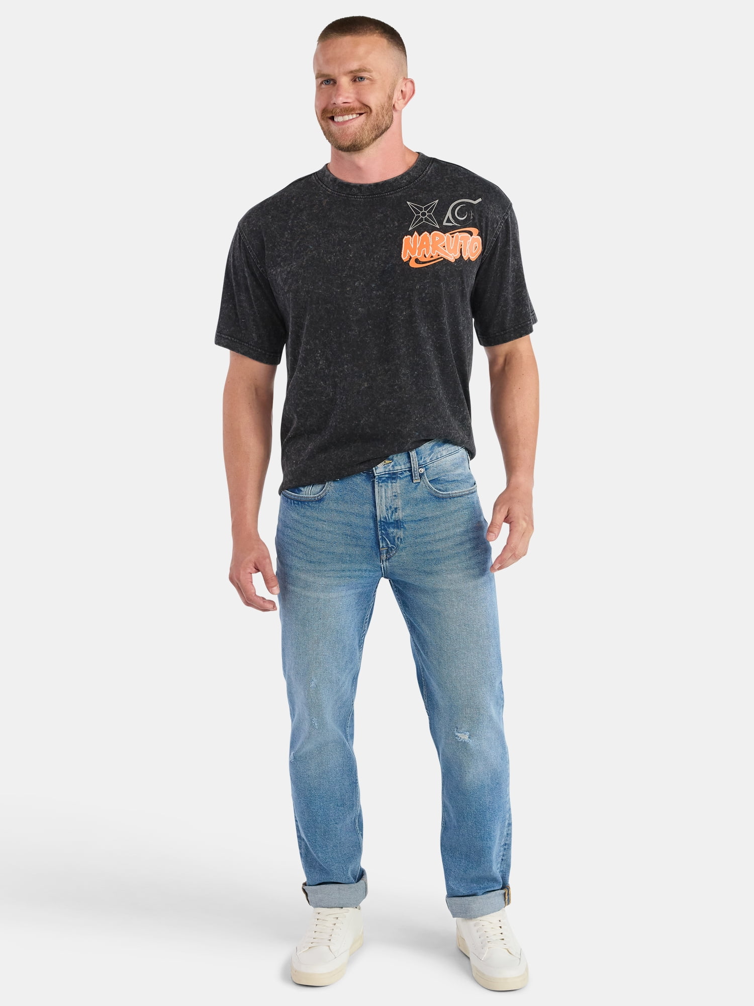 Naruto Men’s and Big Men's Front and Back Graphic Tee, Sizes S-3XL