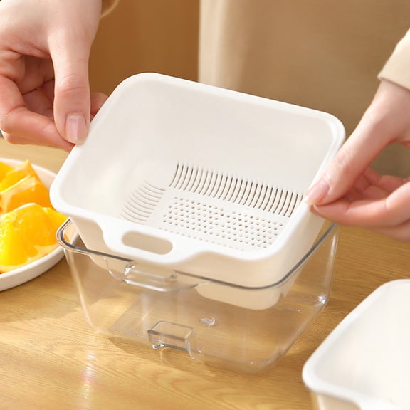 YUYUETIME Lightweight Double Layer Kitchen Washing Basket for Fruits and Vegetables with Drainage