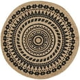 thumbnail image 4 of Safavieh Fibre Naturelle Ronde Collection NF802K Fait à la Main Boho Mandala Tressé Tapis de Jute, 8' x 8' Rond, Noir, 4 of 4