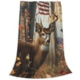 thumbnail image 2 of Balery American Wildlife Deer Forest Manta de Felpa Suave y Acogedora – Cobija de Franela Aterciopelada para Cama, Lavable y Cálida para Sofá, Mascotas, Transpirable-50"x40", 2 of 7