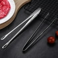 thumbnail image 3 of Stainless Steel Korean BBQ Grill Tongs, Heavy Duty Barbecue Tongs for Cooking, Portable Kitchenware Home Outdoor Steak Salad Food, 1 Pcs, 9.64x0.59", 3 of 8