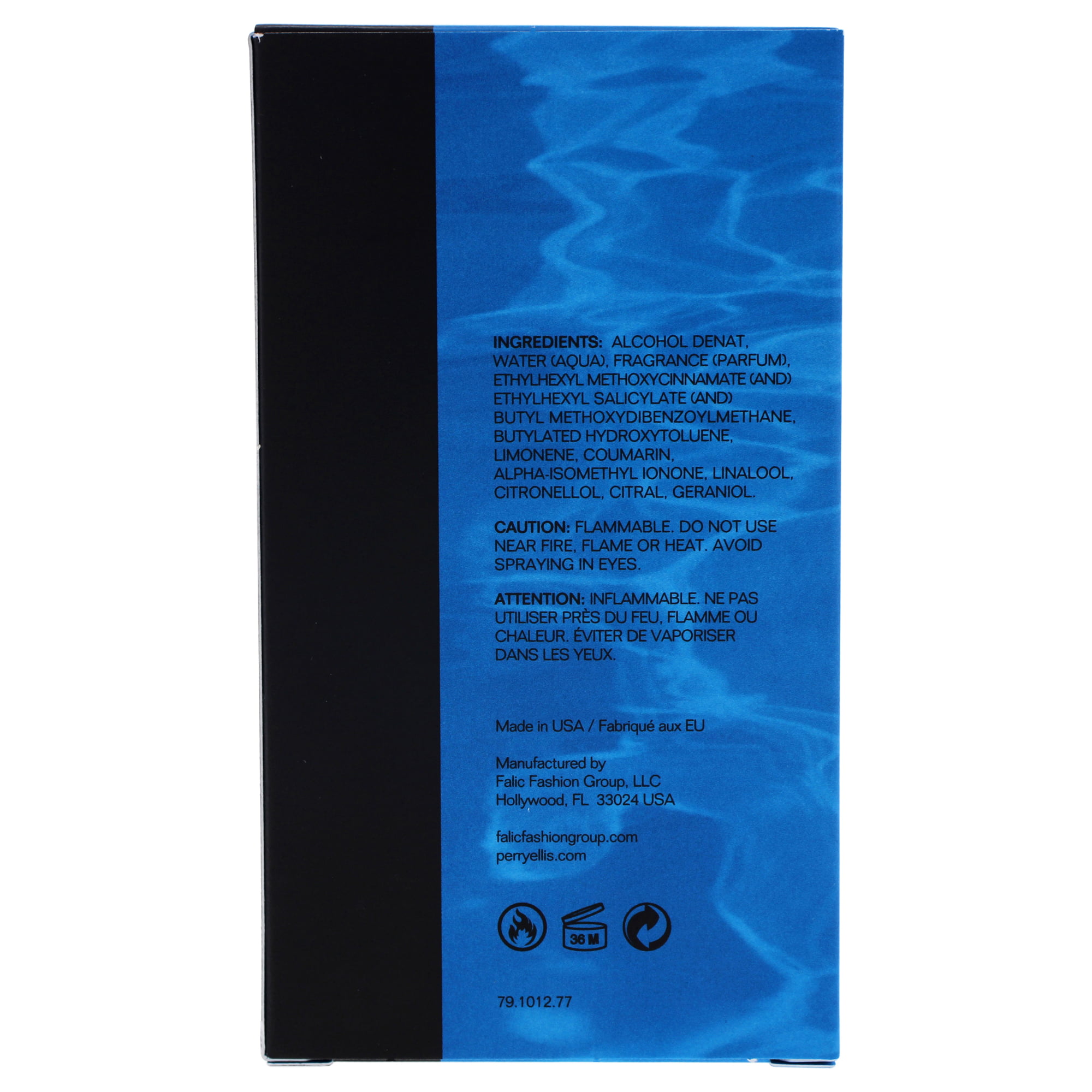 Perry Ellis ampeb34s 3.4 oz Pure Blue Eau De Toilette Spray for Men 