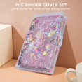 thumbnail image 1 of 29 Pieces Glitter Binder Cover A6 PVC Binder Cover Sets 2 Sheets Label Sticker for Home School Bill Planner, 1 of 7