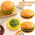 thumbnail image 6 of Stackable Burger Plates and Bowls Set, Novelty Hamburger Dinnerware with Saucer Plate & Lid, Cute Burger Style Dessert Plates Snack Bowls, 6 of 8