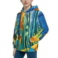 thumbnail image 2 of Fotbe Bright Paper Cactus Scene Pattern Youth Pullover Hooded Sweatshirt, Boys Hoodie, Kangaroo Pocket Hoodie for Kids Girls -Large, 2 of 6