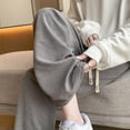 thumbnail image 4 of Pantalones de mezclilla para Mujer Gibobby pierna ancha holgados gris XL, 4 of 5