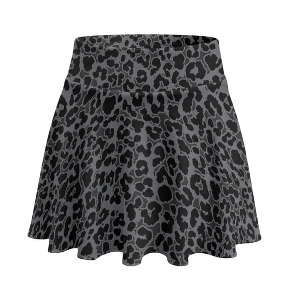 Whosucclay Lightweight Tennis Skirt for Golf Athletic Activities, Black Leopard Print Pattern Polyester Spandex Built-in Shorts Running Skirt 2 Side Pockets, Size Medium