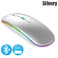 thumbnail image 1 of Ratón inalámbrico compatible con Bluetooth con luz RGB recargable por USB para ordenador portátil, PC, Macbook, ratón para juegos de 2,4 GHz y 1600 DPI, 1 of 7