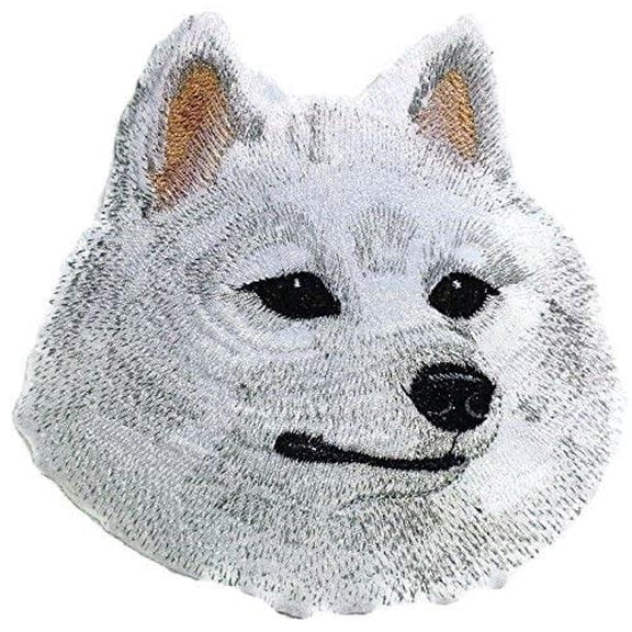 Custom American Eskimo Dog Face Embroidery IronOn/Sew Patch [5.8" x 6.4"]