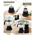 thumbnail image 3 of Espresso Maker with Milk Frother Electric Moka Pot 2-in-1 Espress Machine Aluminium One-Touch Operation Milk Froth Fine and Dense Black 110V, 3 of 9