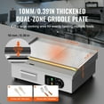 thumbnail image 2 of KFFKFF Electric Griddle, 22" 1600W Tabletop Semi-Flat Top Grill, 122℉-572℉ Stainless Steel Griddle Grill with 2 Shovels and 2 Brushes for Domestic, 2 of 9