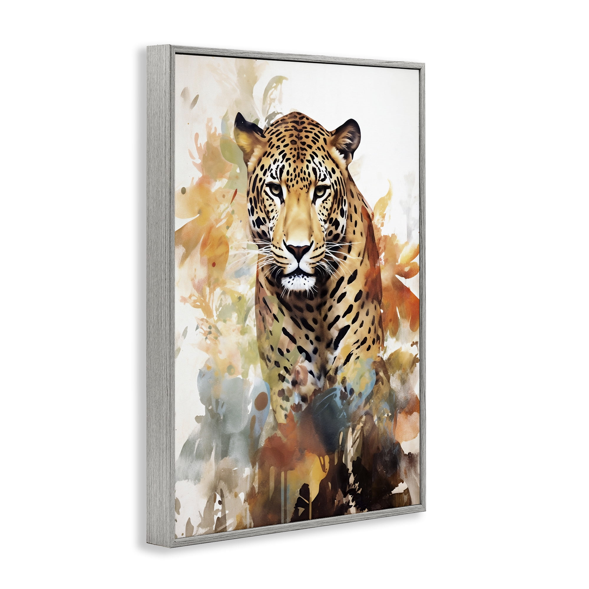 Stupell Industries Wild Cheetah Grace Gray Framed Giclee Art, design by Ray Powers