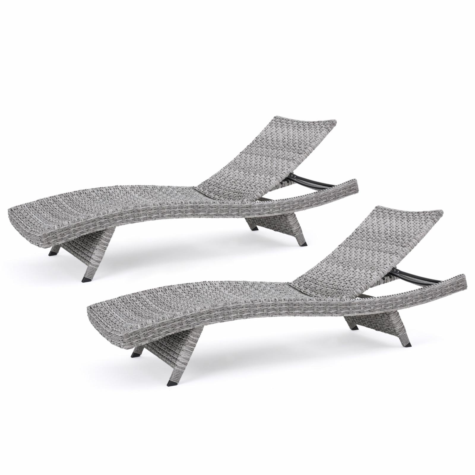 Conroy Outdoor Wicker Chaise Lounge (Set of 2)