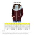 thumbnail image 4 of Sudadera con cremallera y cordón para mujer, chaqueta con cuello levantado y manga larga, prendas de vestir con bolsillo para el trabajo, color burdeos y azul claro XL, 4 of 4