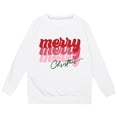 thumbnail image 4 of Oiyii Toddler Girl's Holiday Graphic Sweatshirt For Toddler Girls Long Sleeve Stacked Merry Letter Print Play Casual Pullover Top,White, 4 of 4