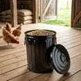 thumbnail image 5 of Plexon 5 Gallon Small Metal Trash Can with Lid Outdoor Galvanized Steel Bucket with Lid 5 Gal Storage Can for Dog Food Bird Seed Storage Container Rodent Pet Proof, Black, 5 of 9