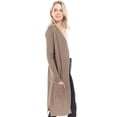thumbnail image 2 of Cardigan ligero tejido con bolsas color Café AMAD Casual para mujer Talla S, 2 of 4