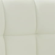 AC Pacific Contemporary Adjustable Swivel Kitchen Bar Stool Chair with Cushion and Armrest, 24-33, White