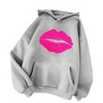 thumbnail image 3 of Uuszgmr Women Autumn Winter Hoodie Fashion Sweatshirt For Women Hoodies Trendy Graphic Print Drawstring Pullover Hooded Casual Tops Fall Loose Long Sleeve Blouse With Pocket, 3 of 5