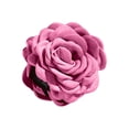 thumbnail image 2 of Rose Flower Hair Claw Clip - Large Camellia Satin Fabric Hair Accessories, Elegant Solid Color Floral Jaw Clip, Strong Hold Non Slip Grip, Fancy Twist up Style, Wedding Prom Party Makeup Organizers, 2 of 9