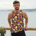thumbnail image 6 of Pofeuu Hawaiian Style Print Men's Workout Tank Tops Sleeveless Muscle Gym Shirt Quick Dry-4X-Large, 6 of 7