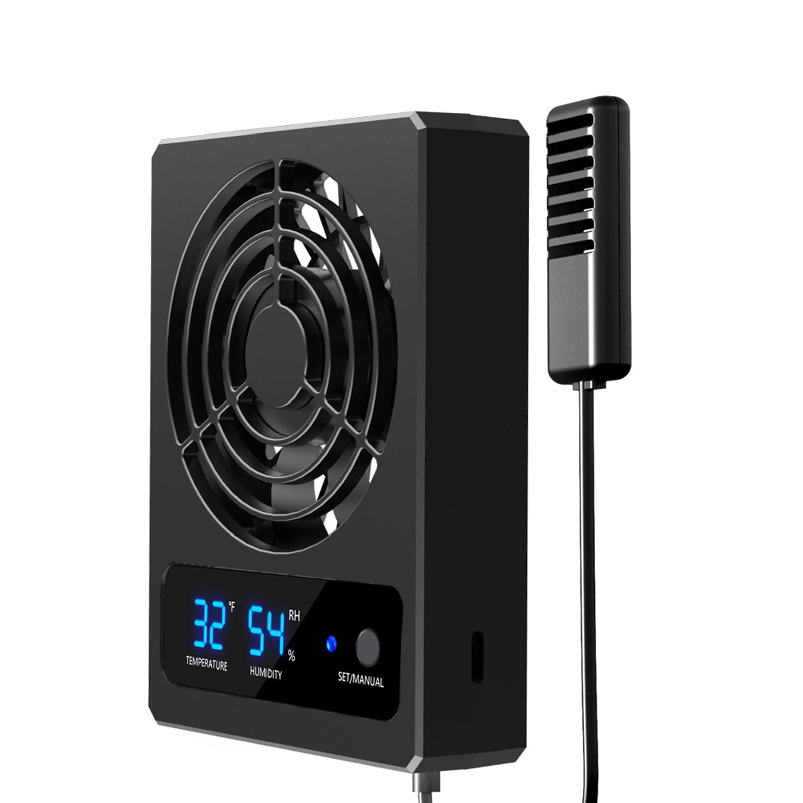 Reptile Ventilation Fan Dehumidifier Digital Display ABS Construction for Breeders Laboratory Terrarium