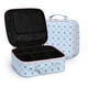 thumbnail image 1 of Bolsa de viaje para maquillaje, organizador de cosméticos impermeable, azul y rosa, 1 of 6