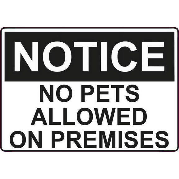 5in x 3.5in No Pets Allowed Sticker Vinyl Door Wall Sign Business Stickers