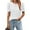 c01White, variant on JGGSPWM Blouse for Women Dressy Casual Puff Short Sleeve Boho Tops Fashion Solid Crew Neck Tunic Shirts Summer Clothes White L