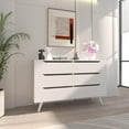 thumbnail image 3 of Wooden Double Dresser 6 Drawers Chest Bedroom Storage Furniture White, 3 of 8