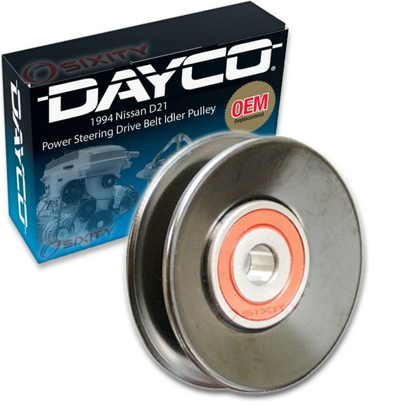 Dayco Power Steering Drive Belt Idler Pulley compatible with Nissan D21 2.4L L4 1994