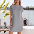 thumbnail image 5 of Summer Dresses for Women Casual Short Sleeve Crew Neck Sundresses Loose Mini Dress, S, 5 of 5