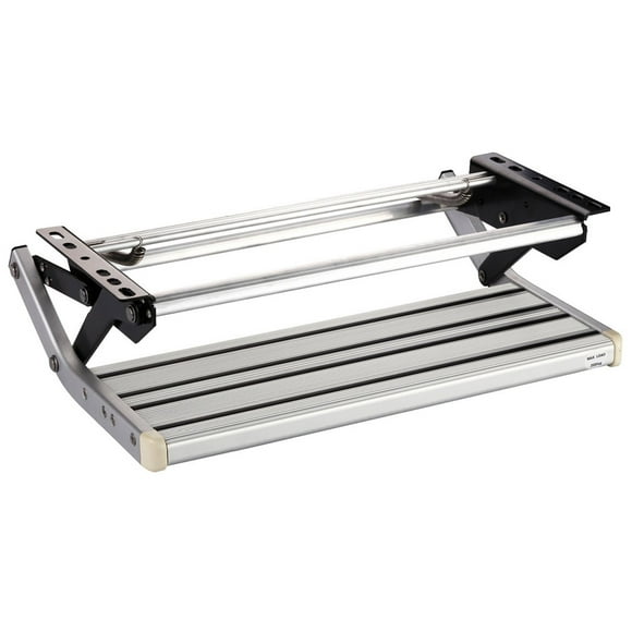 GEARFLAG Marche Manuelle pour VR Simple, Aluminium, Capacité de 440 Lb, Antidérapante, Marche d'Entrée Pliante pour Roulotte, Remorque, Autocaravane