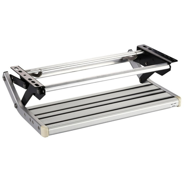 GEARFLAG Marche Manuelle pour VR Simple, Aluminium, Capacité de 440 Lb, Antidérapante, Marche d'Entrée Pliante pour Roulotte, Remorque, Autocaravane