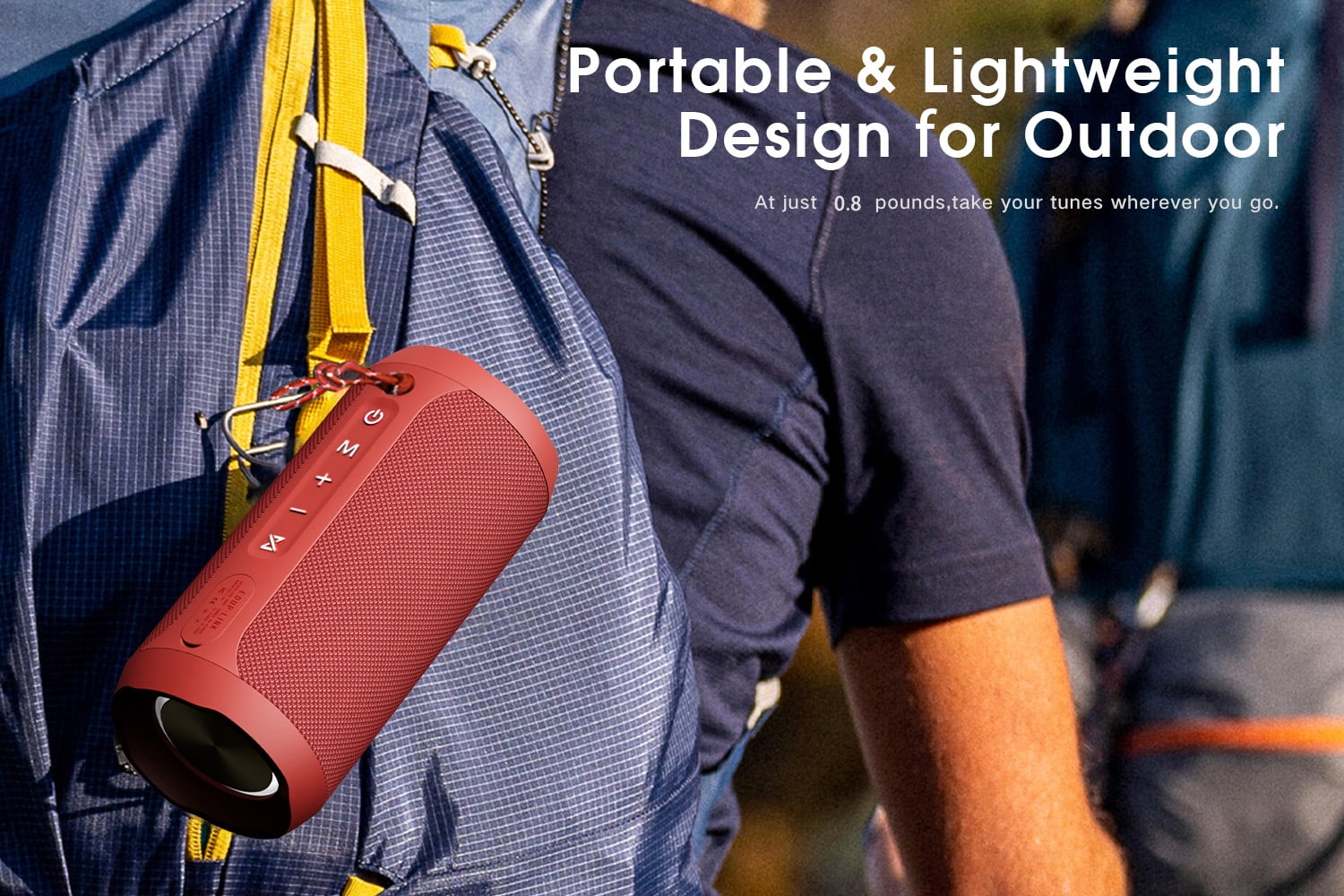 EDUPLINK Bluetooth Speakers - Portable Speaker, Waterproof, Red, M6