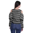 thumbnail image 4 of Moomaya Printed Casual Long Sleeve Tops Women Cold Shoulder Ruffle Sleeves Top, 4 of 4