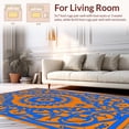 thumbnail image 2 of ODIKA 5'x7' Machine Washable Non-Slip Area Rug, Blossom Interlace with Art Nouveau Filigree Motifs High Traffic Rug, Orange, 352385, 2 of 7
