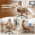 thumbnail image 4 of COOLHUT Mid-Modern Ergonomic Home Office Chair, Faux Suede Task Desk Chair with Removable Armrests, Accent Chair Designed Mid To High Backrest With Back Support, Swivel Rolling & Rocking Tilt, 4 of 11