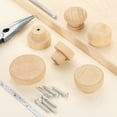 thumbnail image 4 of Uxcell 12 Pack Round Wood Drawer Knob, 1 3/8" Diameter Round Dresser Knobs Wooden Knobs with Screws for Furniture Drawer Dresser Wardrobe Cupboard, 4 of 6