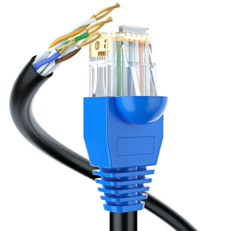 Maximm Cat6 Outdoor Ethernet Cable (150ft - Black) Zero Lag Pure