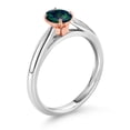thumbnail image 3 of Gem Stone King 10K 2 Tone Gold Green Opal Ring for Women (0.50 Cttw, Gemstone October Birthstone, Oval Cabochon 6X4MM, Available in Size 5, 6, 7, 8, 9), 3 of 4