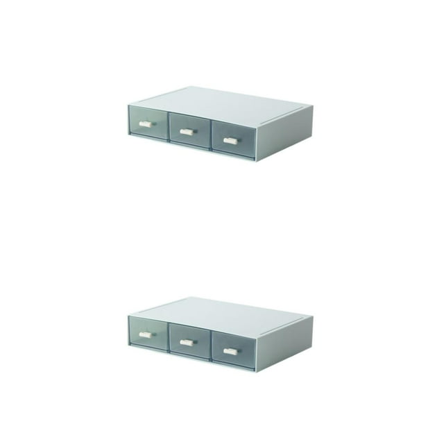 braveheart Efficient Desktop Storage Organizer - Workspace With Ease Convenient Drawer Storage Organizer blue 3 drawer 2Set