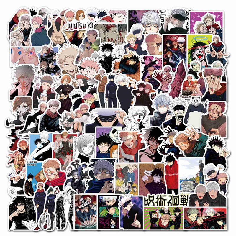 taicanon jujutsu kaisen stickers 100pcs jujutsu kaisen manga sticker pack for kids teens adults 100 pcs walmart com