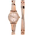 thumbnail image 1 of Timex Womens Dress Crystal 23mm Watch & Bracelet Gift Set – Rose Gold-Tone, 1 of 3