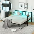 thumbnail image 2 of Costway Twin Daybed Adjustable Sofa Bed Frame with Charging Station & LED Lights, 2 of 10