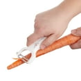 thumbnail image 4 of Cutlery-Pro Swiss-Style Peeler, Cat Cora Approved, German Stainless Steel Blade, White, Set of 2, 4 of 4