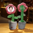 thumbnail image 5 of Custom Dancing Talking Sunflower With Face,Personalized Singing And Dancing Flower,Fun Novelty Gifts Plush Electronic Toys Interactive Stuffed Animals Pink - 36X15CM, 5 of 7