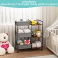 thumbnail image 5 of Baby Diaper Caddy Organizer Cart, 3-Tier Rolling Wheels Cart with Dividers and Shelves, Bedside Utility Cart for Nursery Essentials, Large Capacity Mobile Storage Cart for Crib, Bedroom, 5 of 7