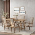 thumbnail image 2 of GDF Studio Ashlyn French Country Fabric Upholstered Wood Dining Chairs, Set of 6, Beige and Natural, 2 of 9